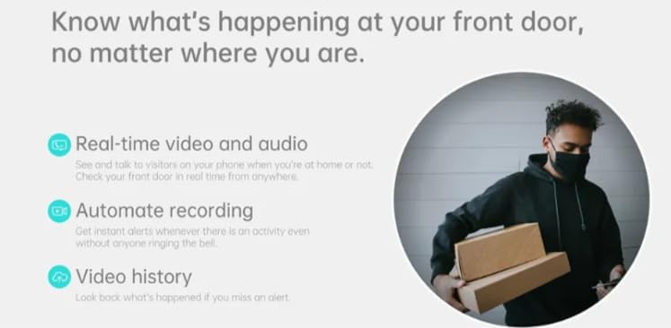 IP Camera Installatie - VicoHome VH-DB1 draadloze 3MP FULL HD smart WiFi deurbel - Afbeelding 6