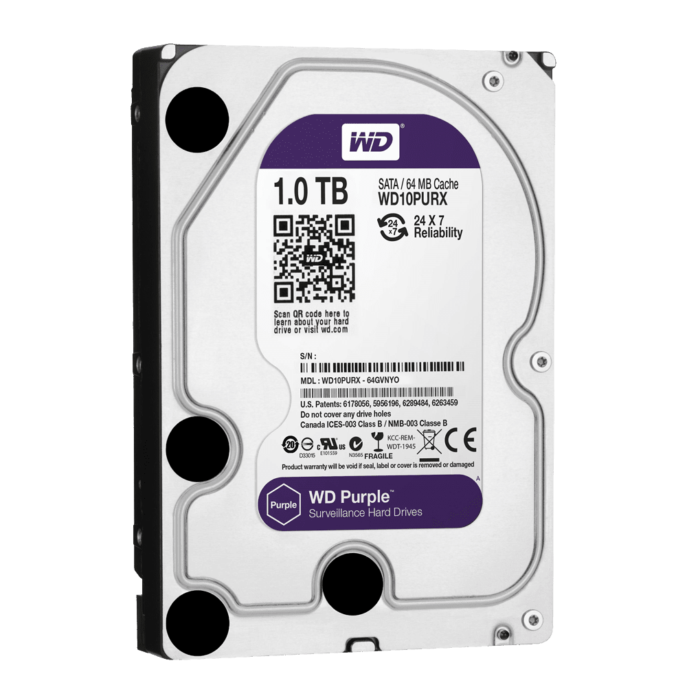 WD Purple - 1TB opslag geheugen - Surveillance Harde Schijf